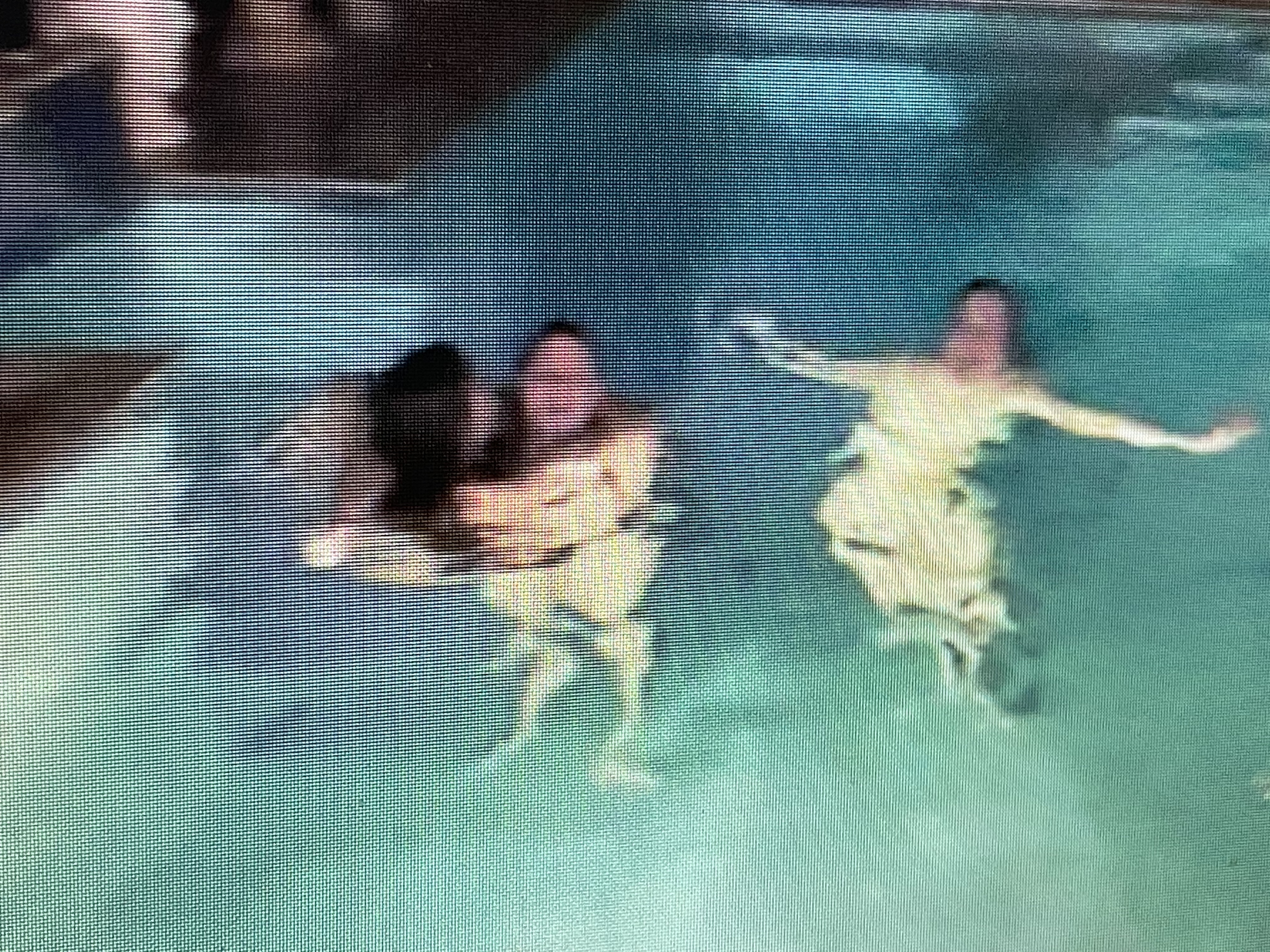 Galls in the pool at night