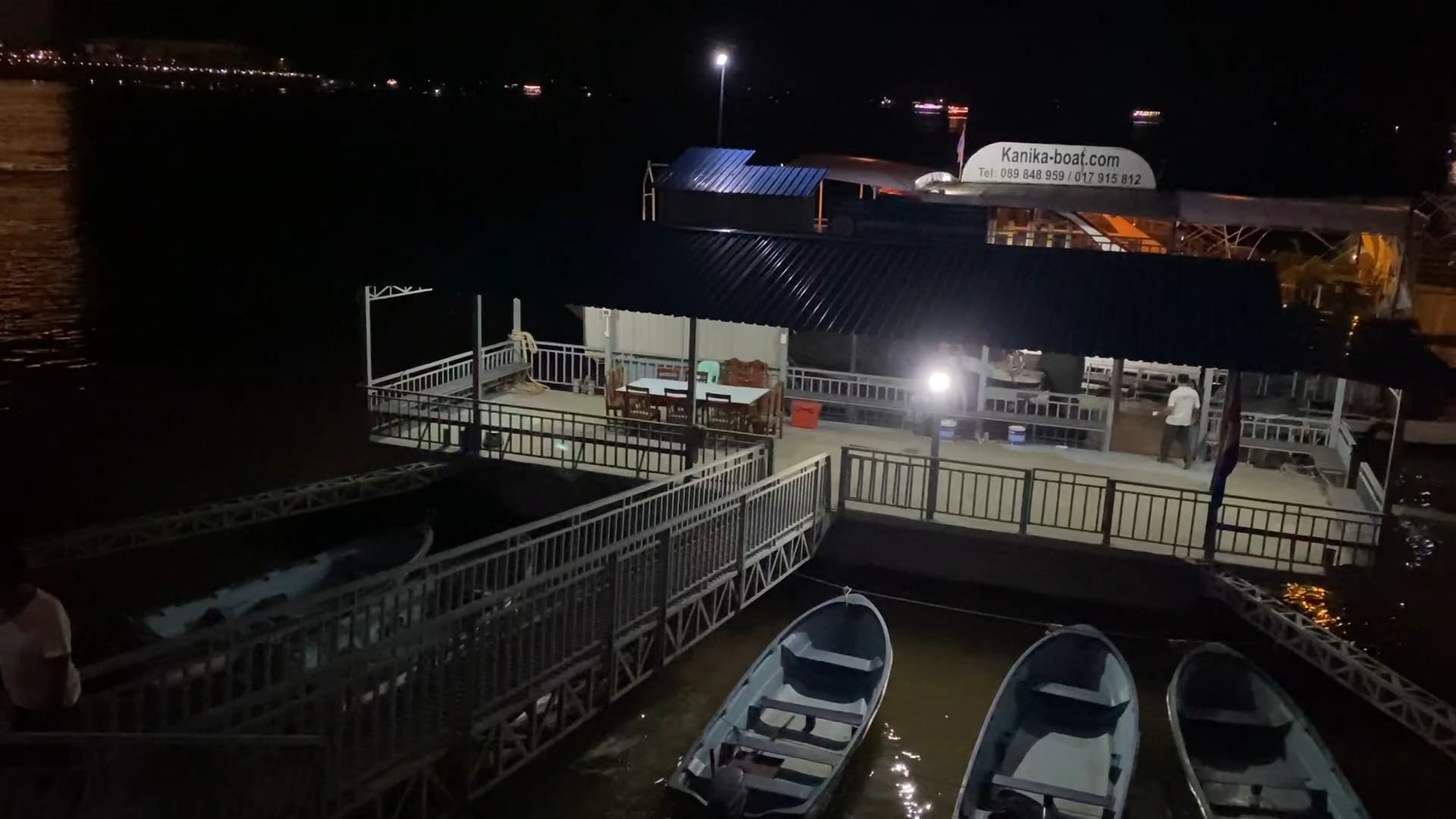 Cambodia at night from the boat