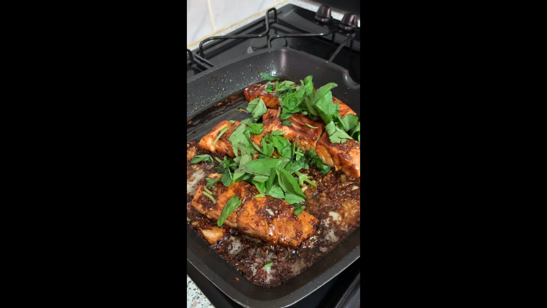 Salmon in sweet soy sauce