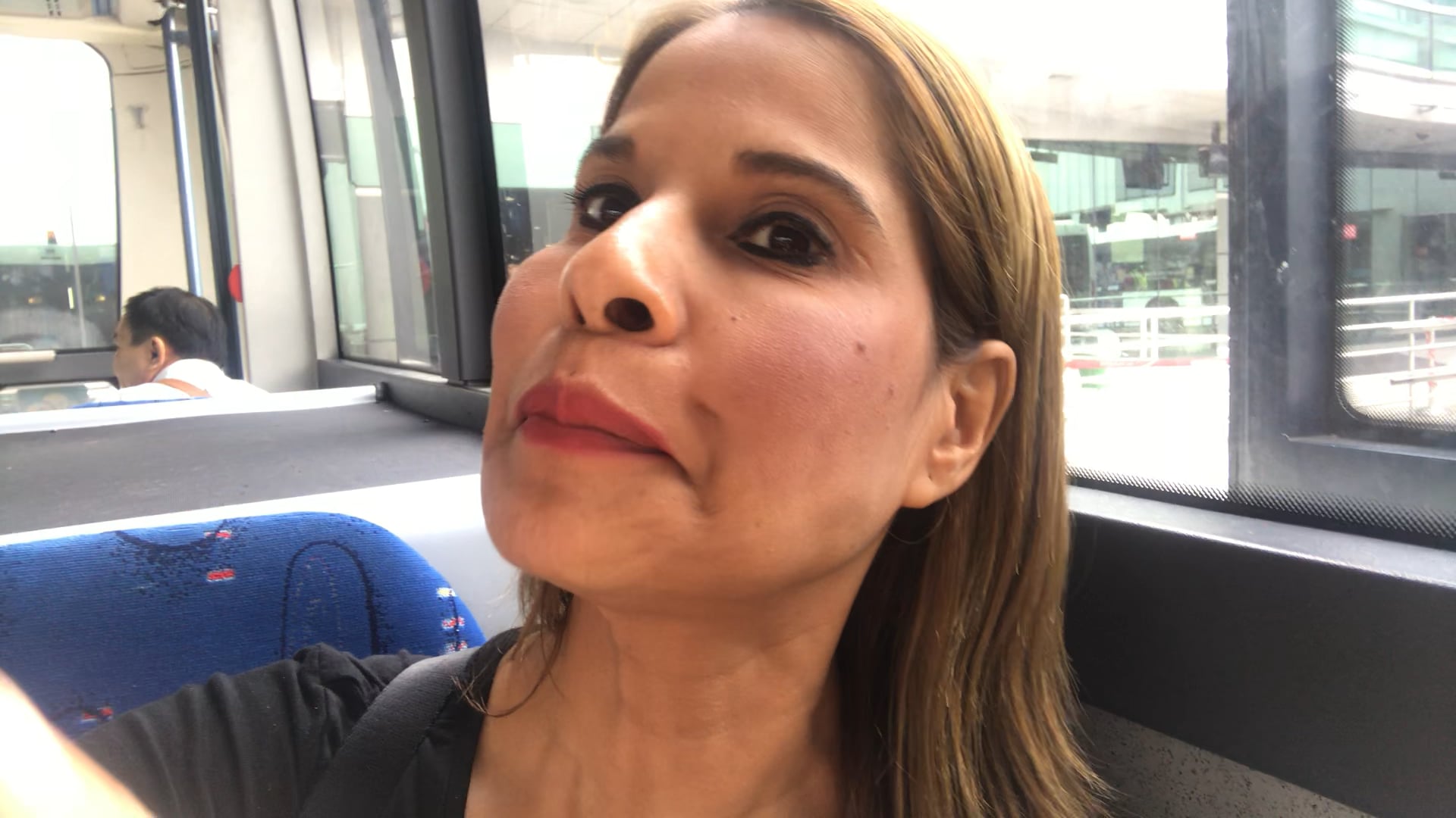 In the bus for a vietjetair flight