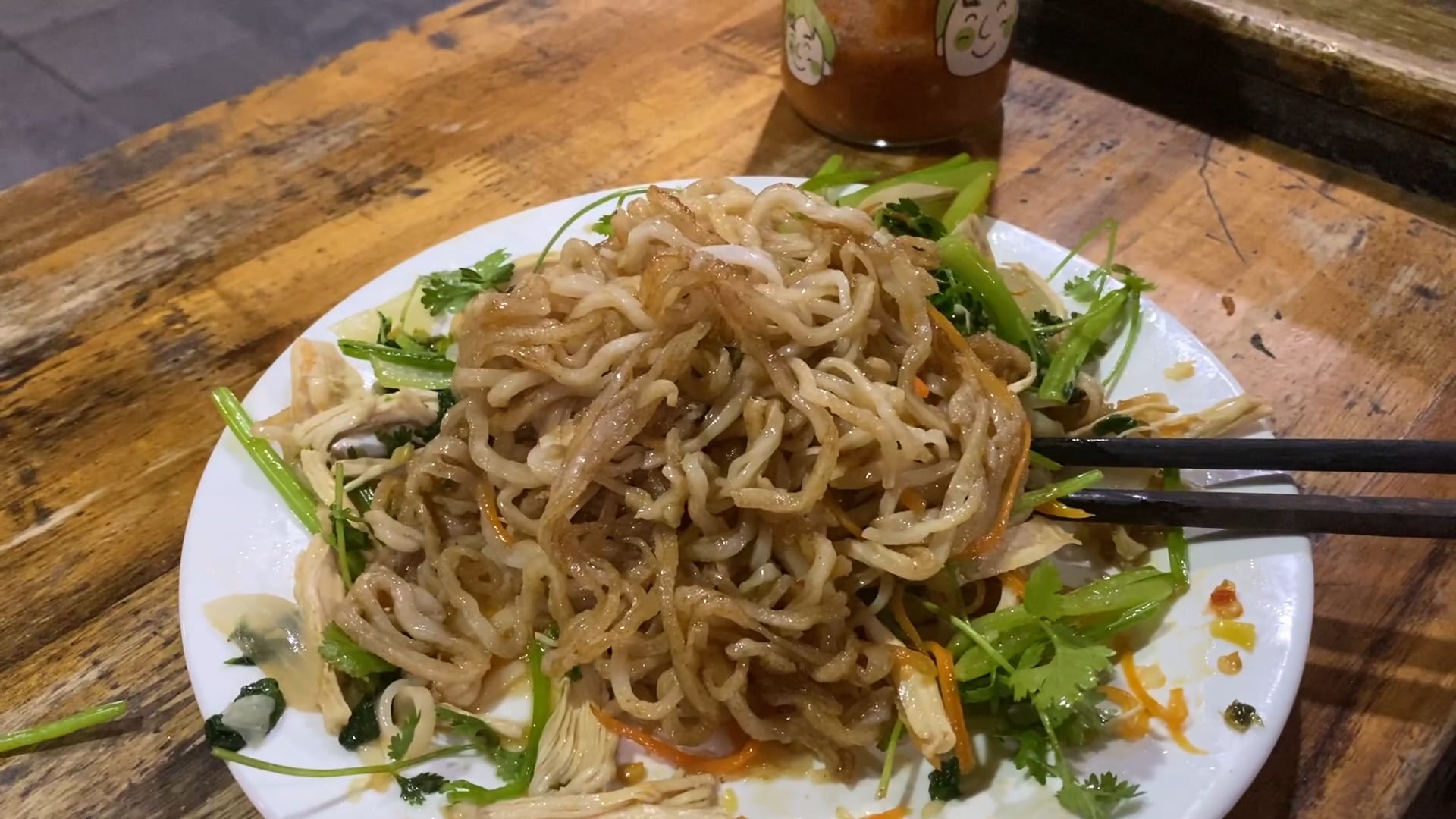 Fried noodles in Hanoi city