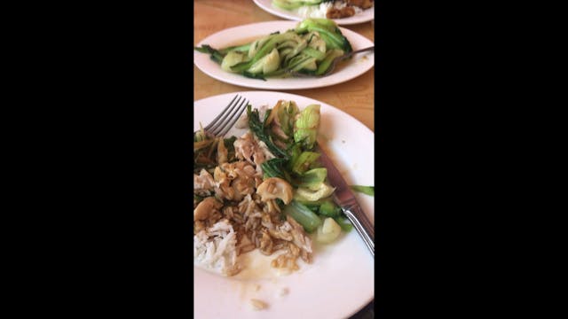 Fish rice and Bak choi