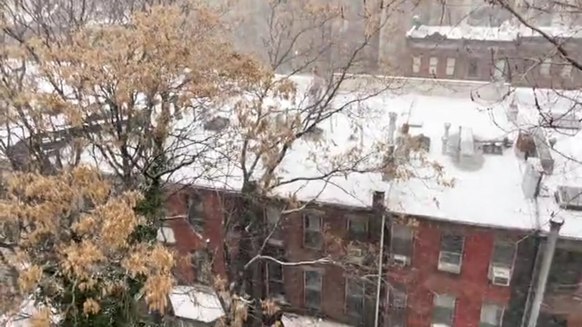 Snow on the roof in Midtown