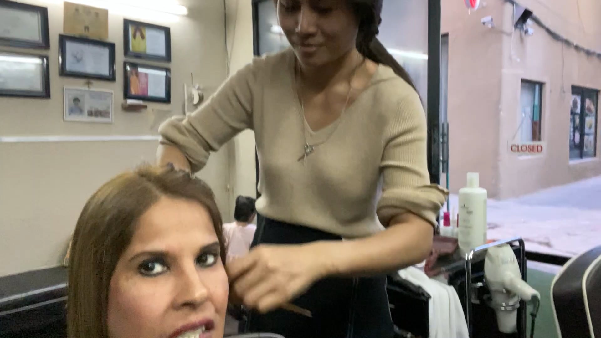Cambodian hairdresser