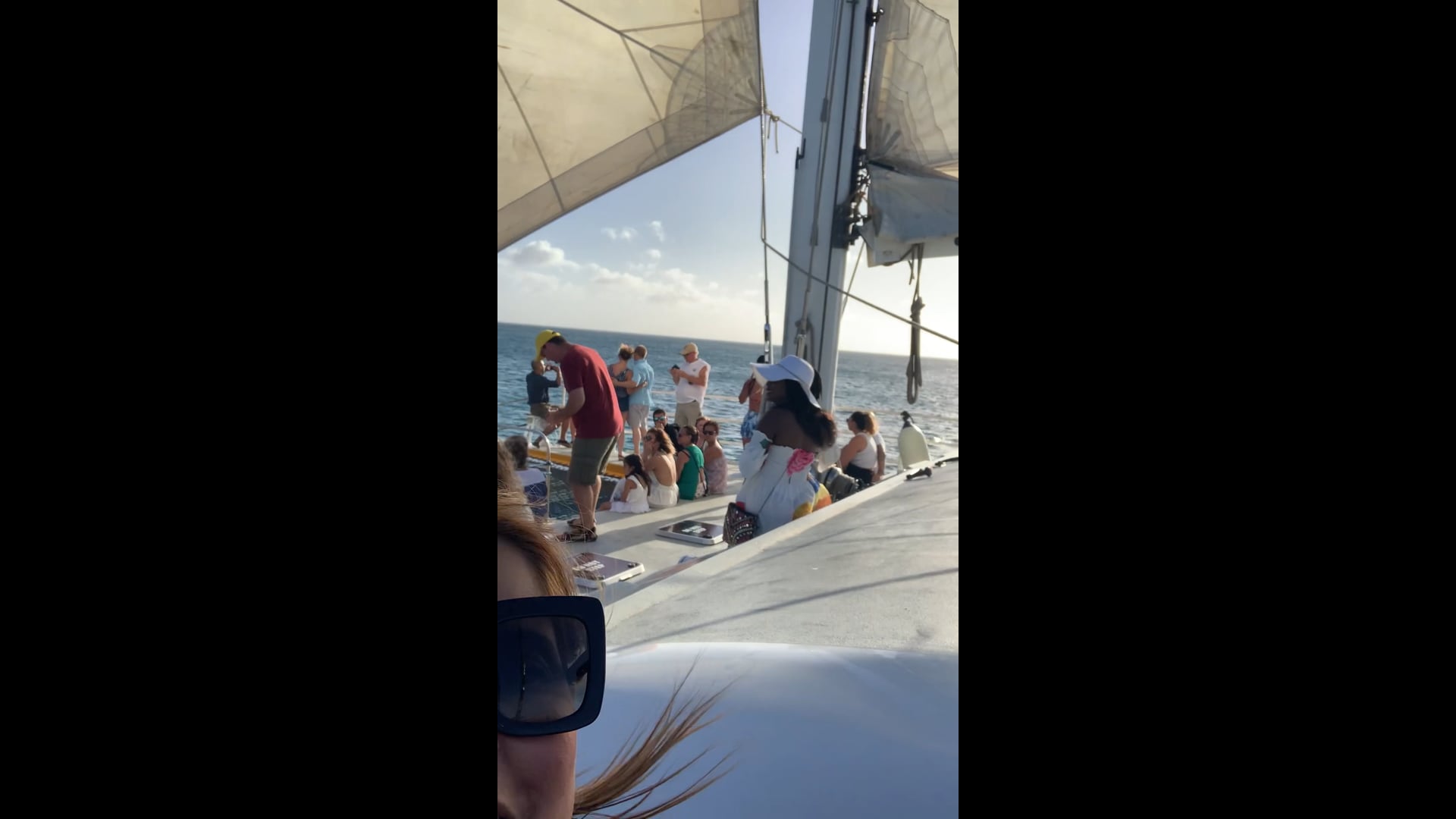 Sunset on the catamaran