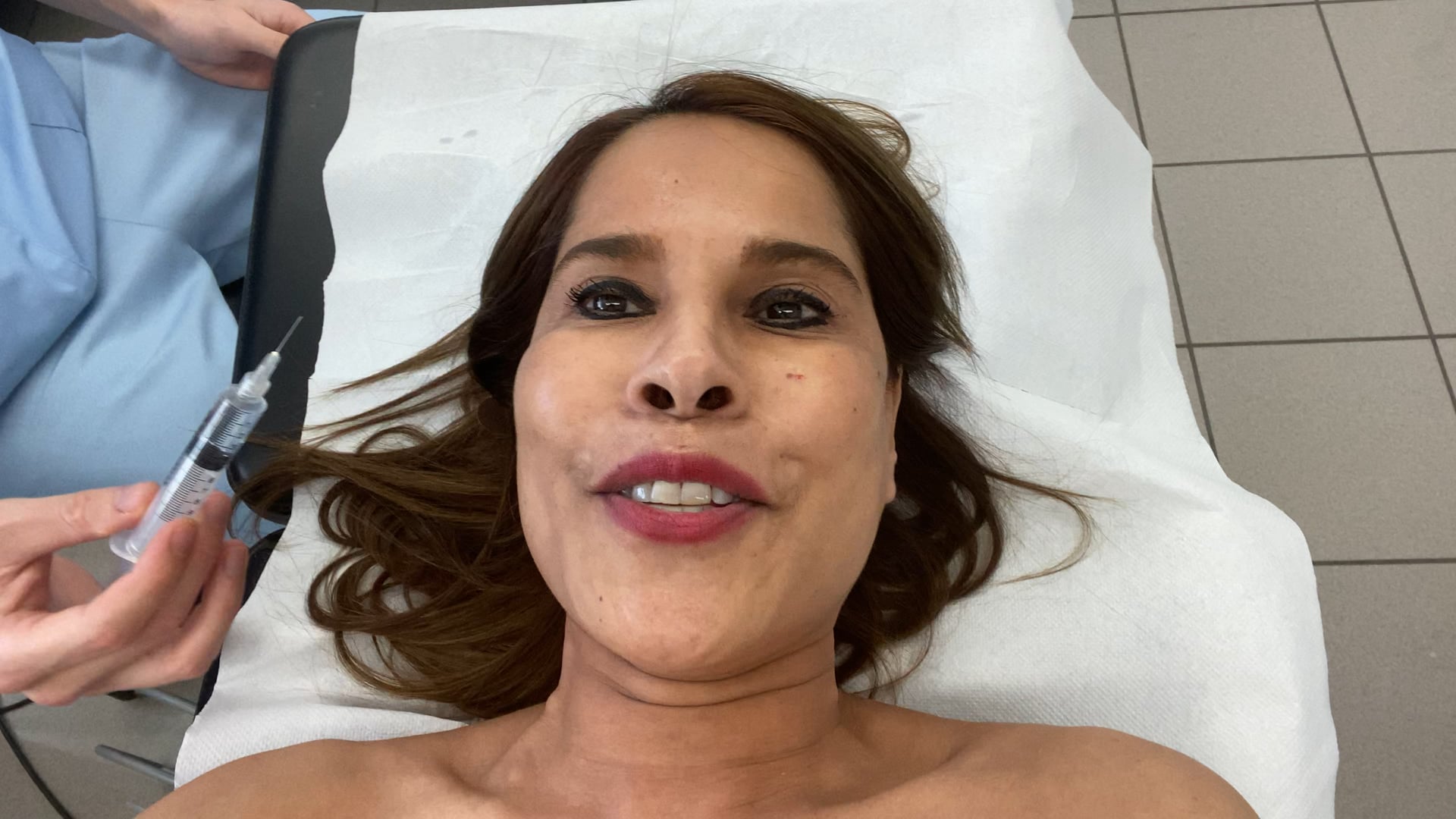 On the table at the plastic surgeon