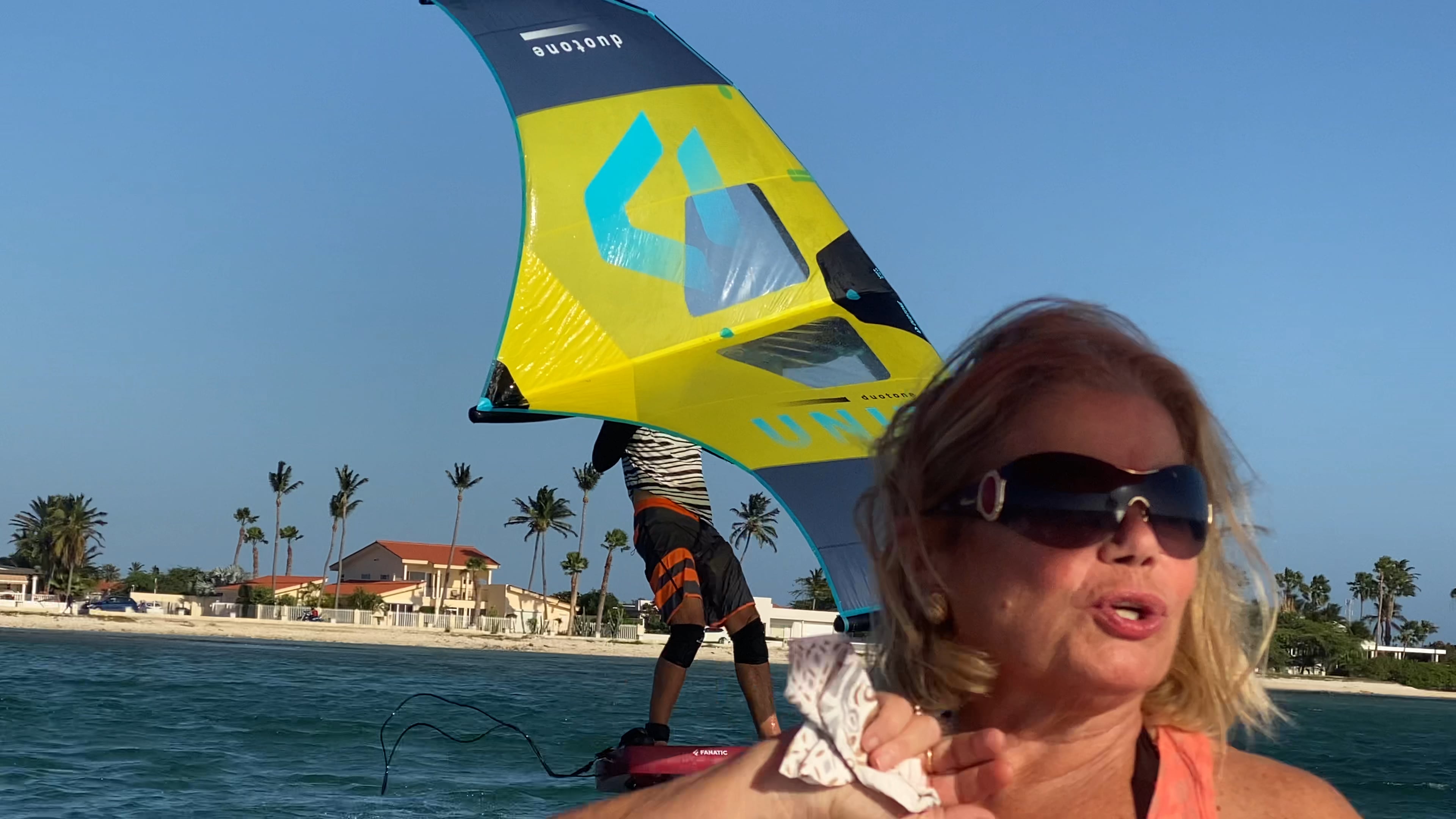 Flying over the water