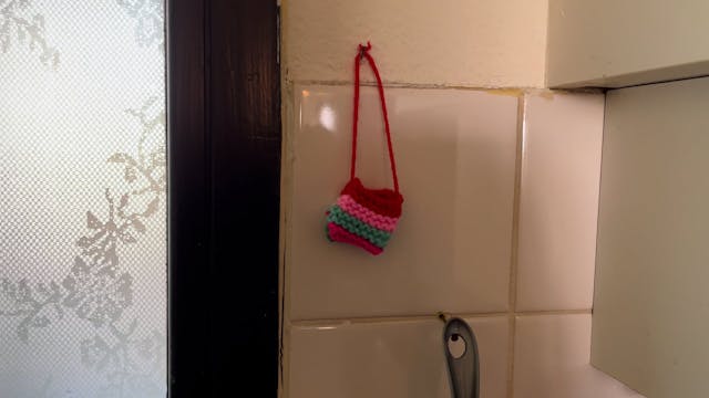 Mom knits these bags