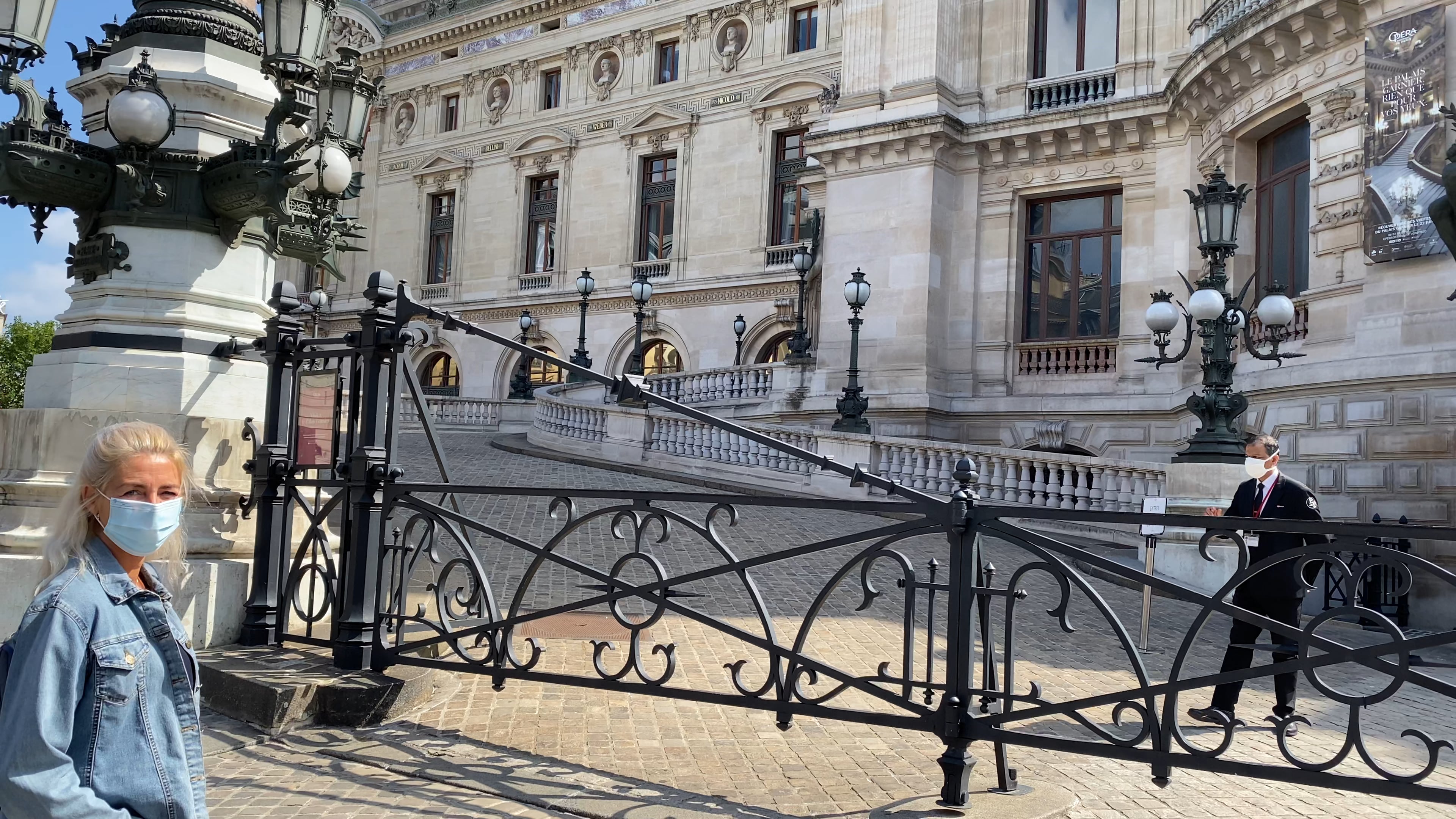 The actual entrance of the opera in Paris