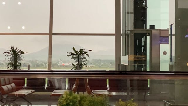 At the airport in Hanoi