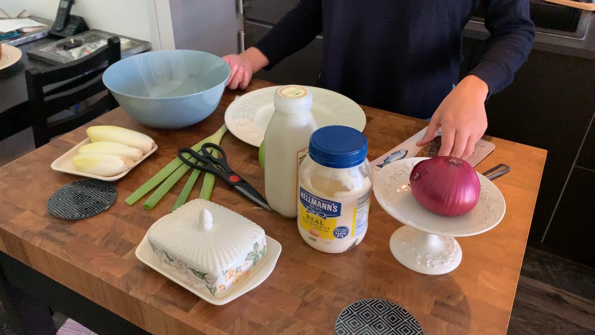Endive salad with double smoked salmon