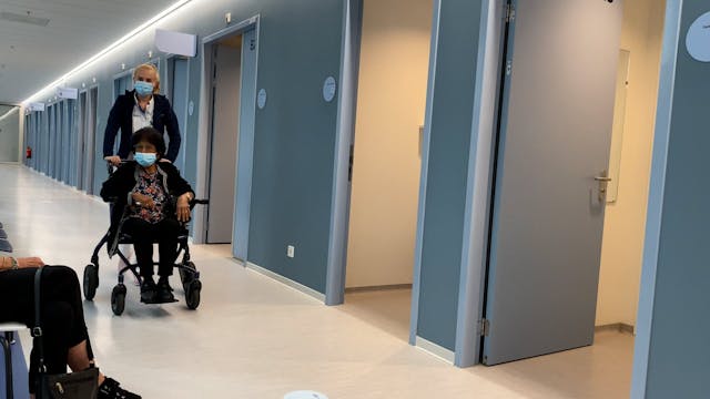 With mom for x-rays