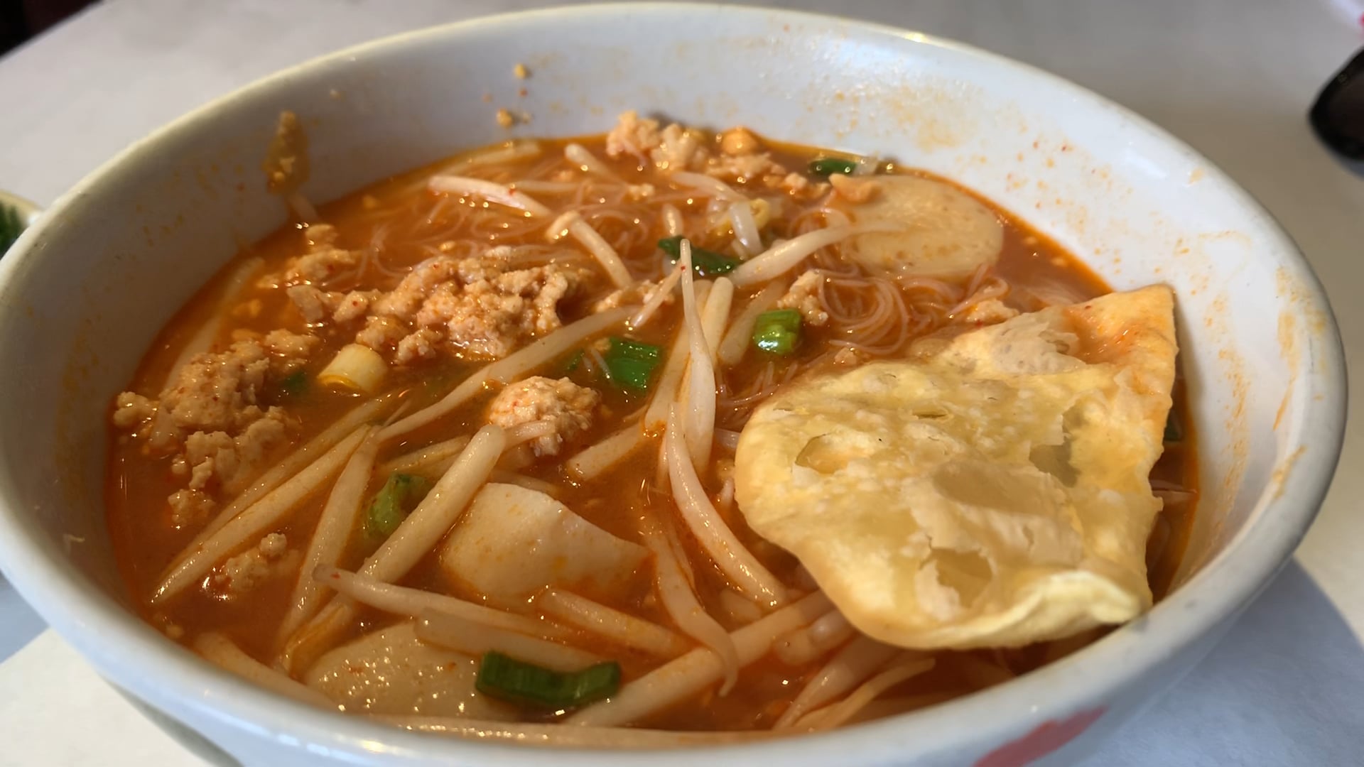 Thai red curry noodles soup