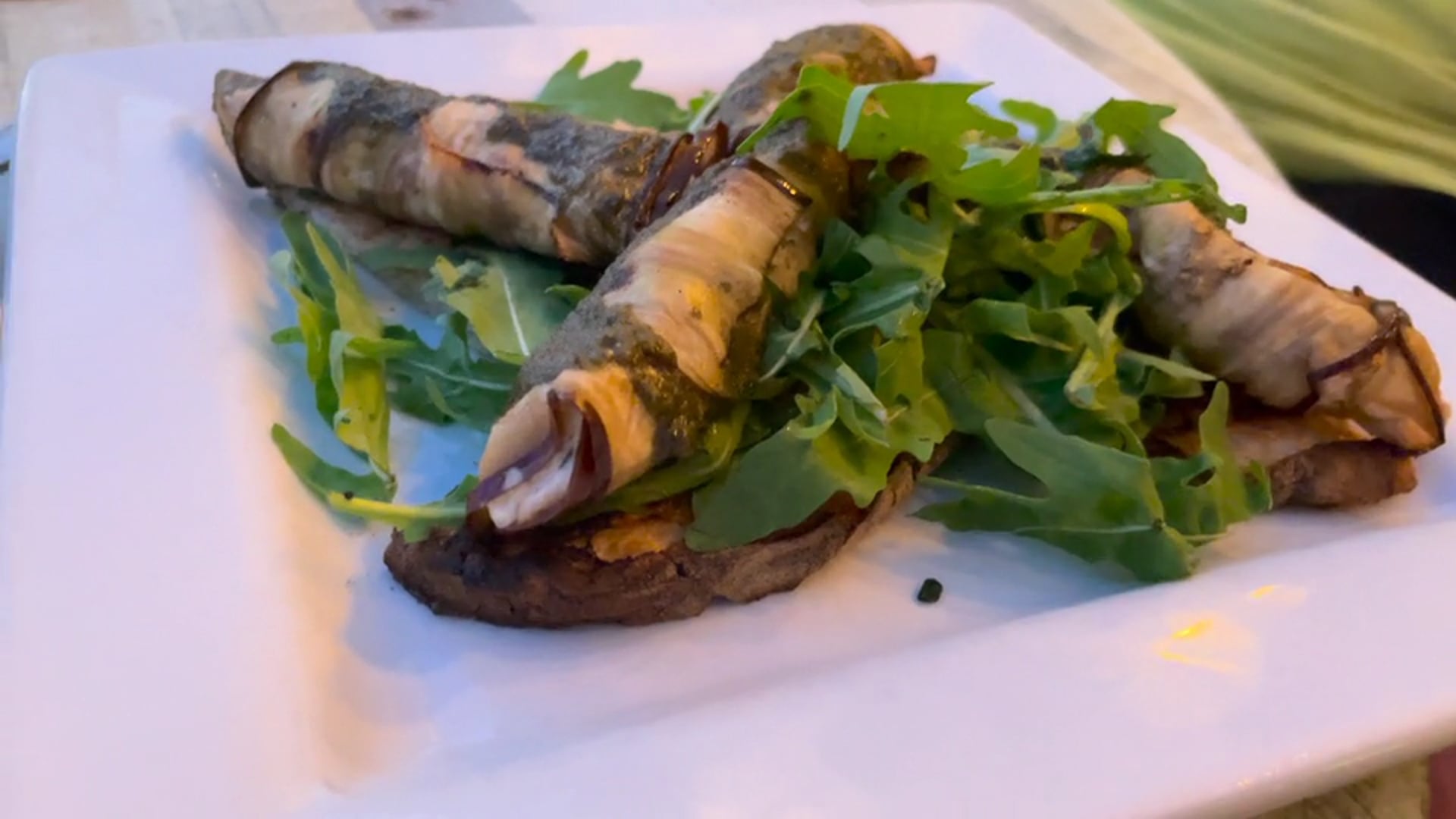 Eggplant stuffed with goat cheese