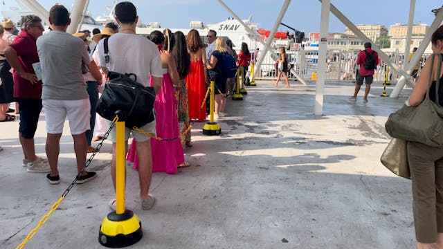 getting the ferry in Naples, Italy