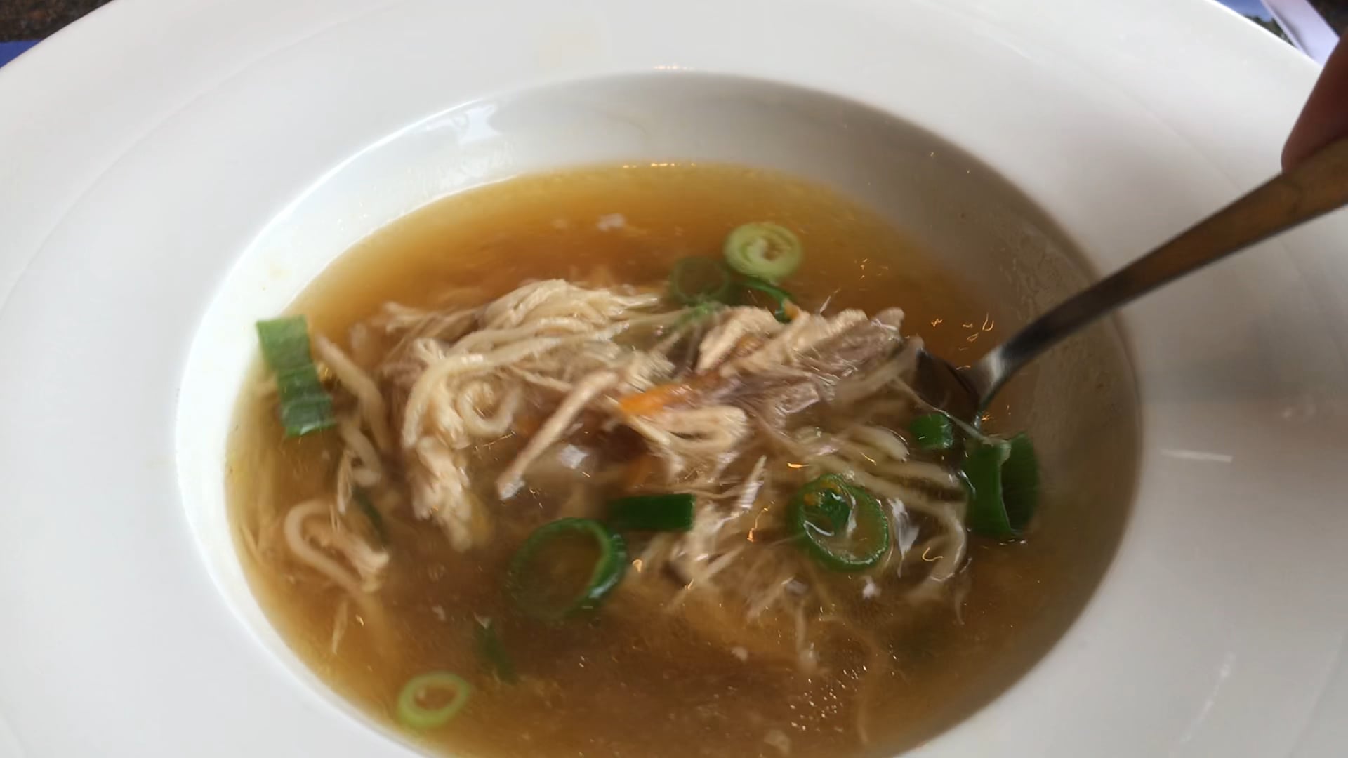 Chicken soup and mussel soup