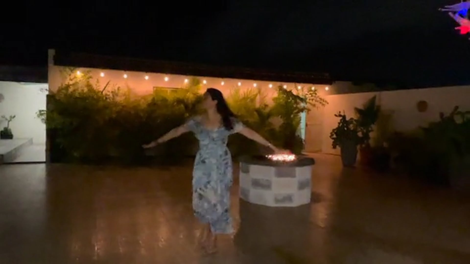 My girlie doing the rain dance