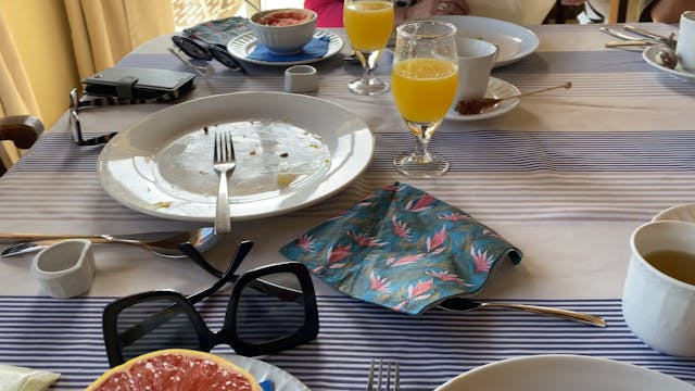 Breakfast with grapefruit