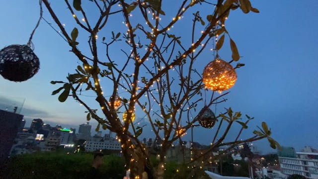 Sunset from my rooftop in Cambodia