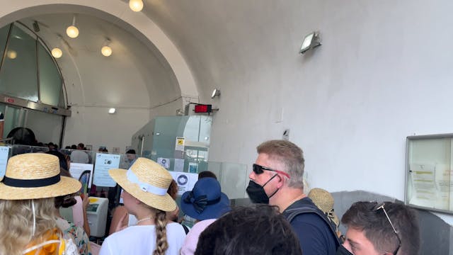 To the cable to go up in Capri. Italy