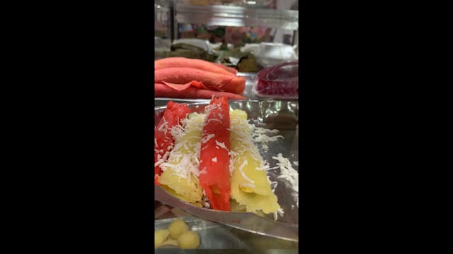 Crepes stuffed with coconut