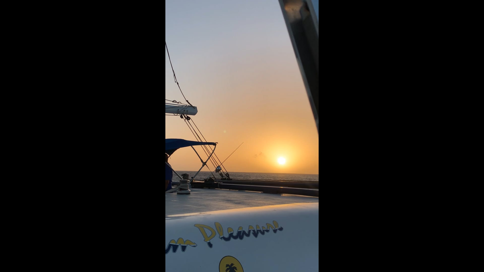 Sunset from the catamaran