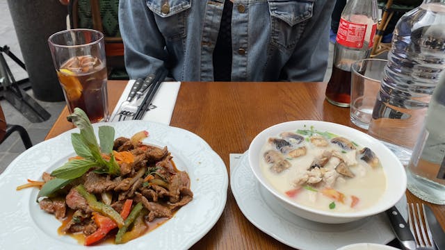 Pad kra pao my friend chose for Thai....