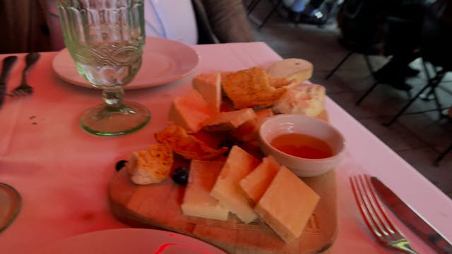 Cheese platter in Barcelona, Spain