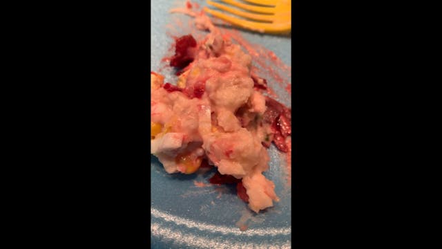 Pink potato salad