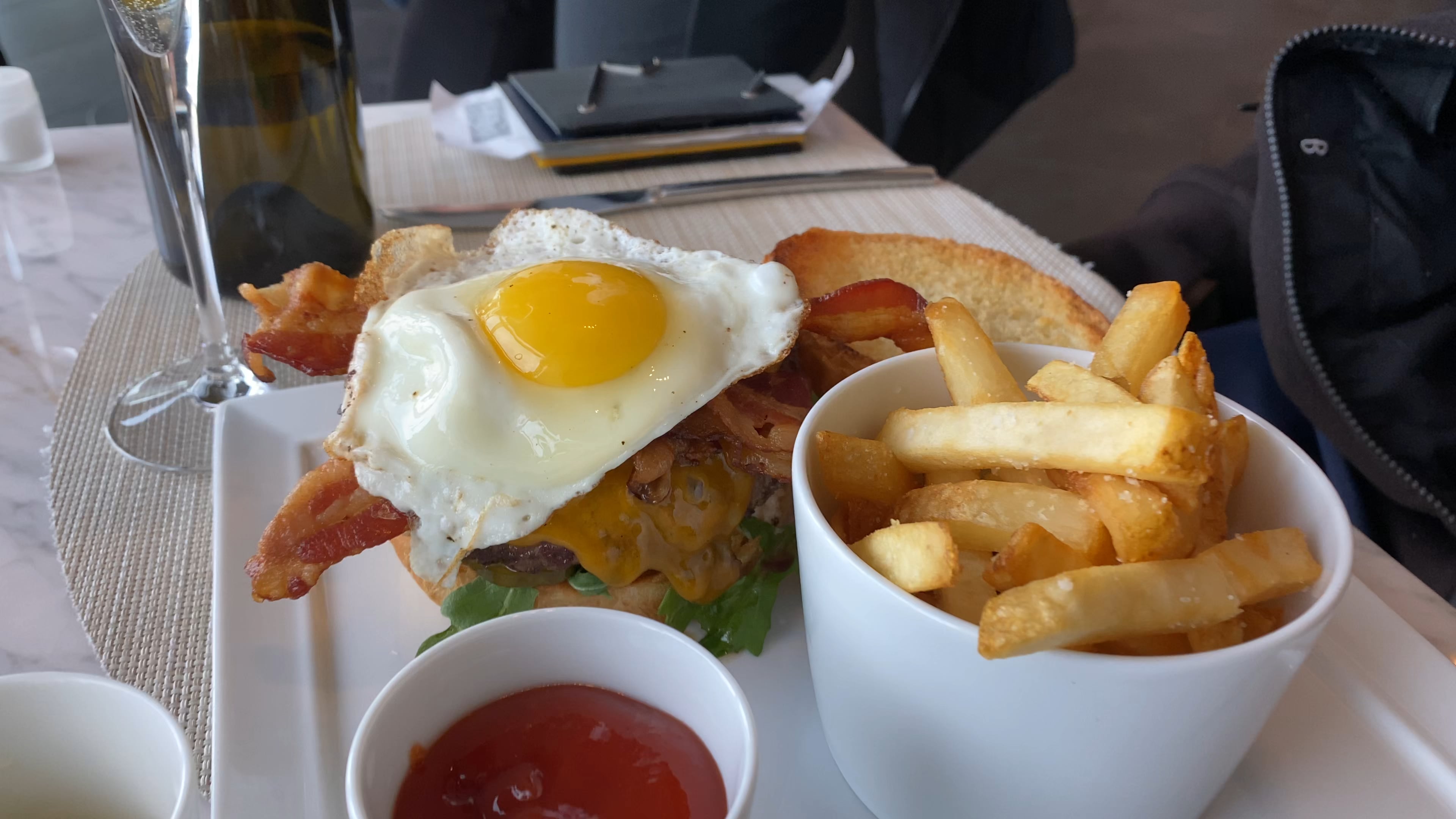 Hubby ordered a hamburger In The polaris lounge