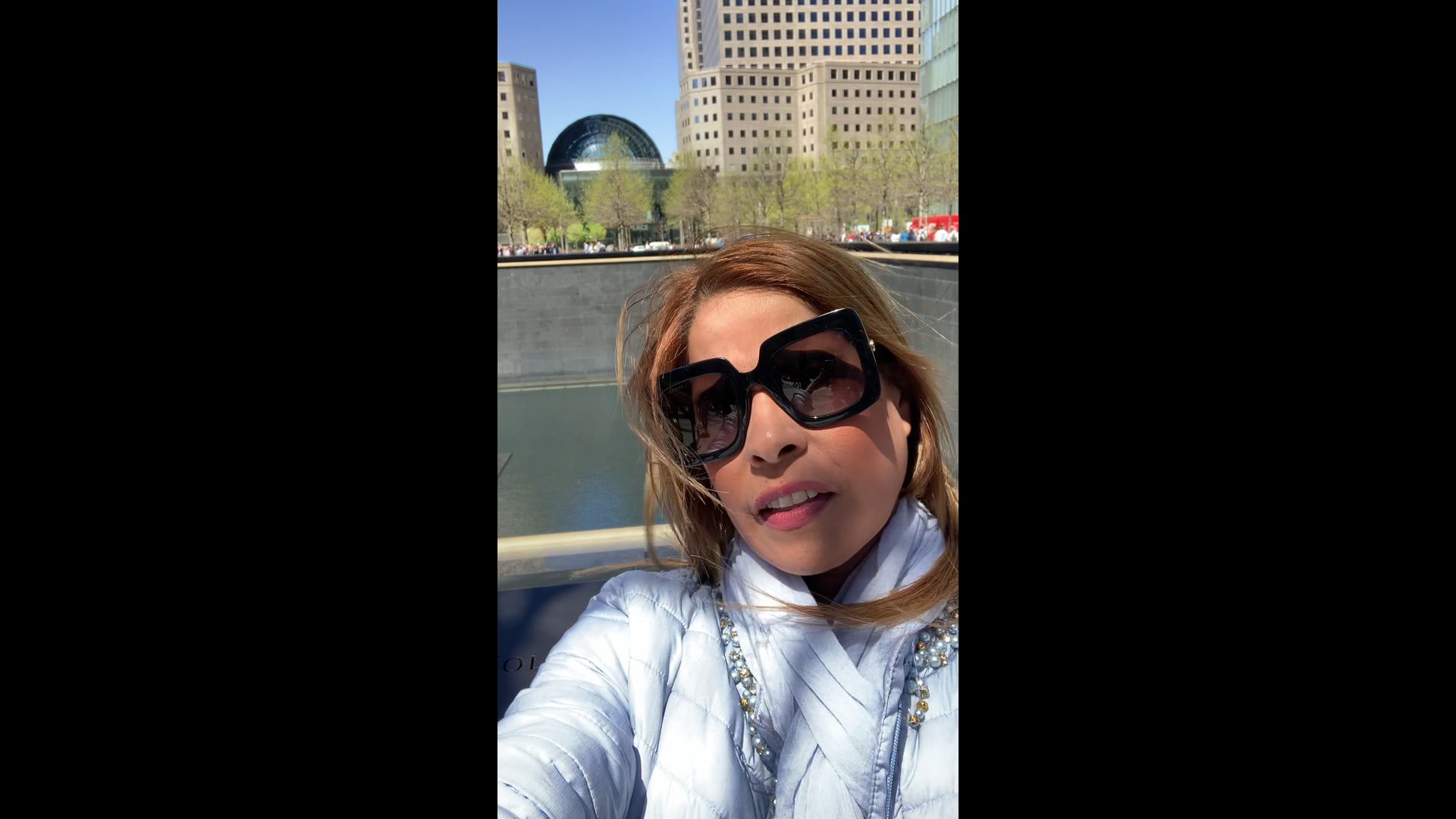 9-11 memorial on the background