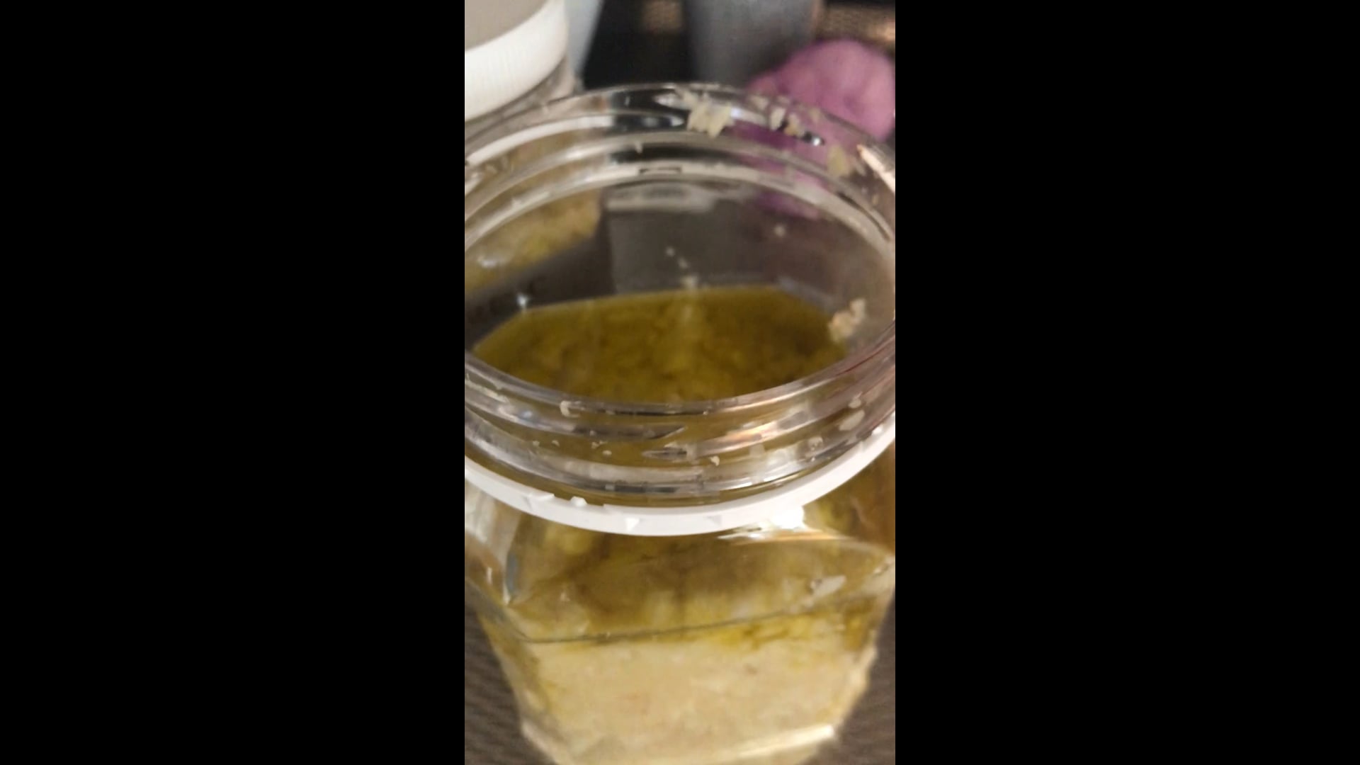 Chopped garlic with olive oil