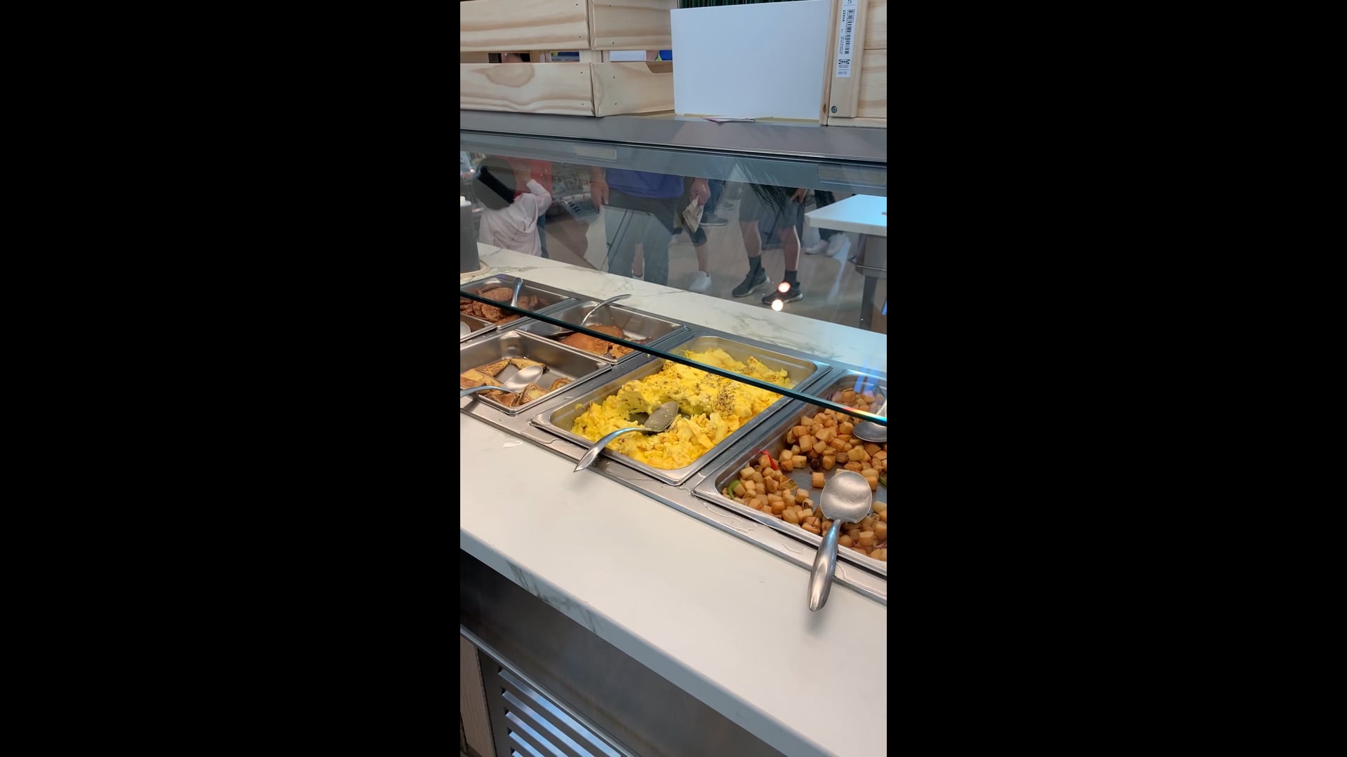 Breakfast buffet at the airport in New ark