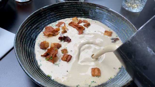 Creamy soup at Bobbies