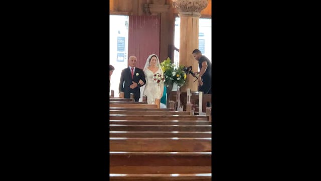 There is the bride