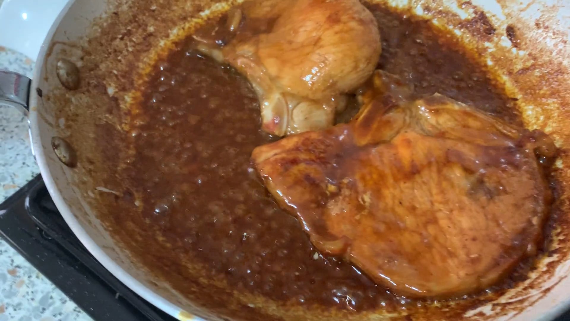 Pork chops are ready