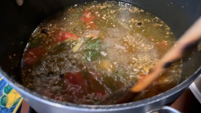 Making yucca soup