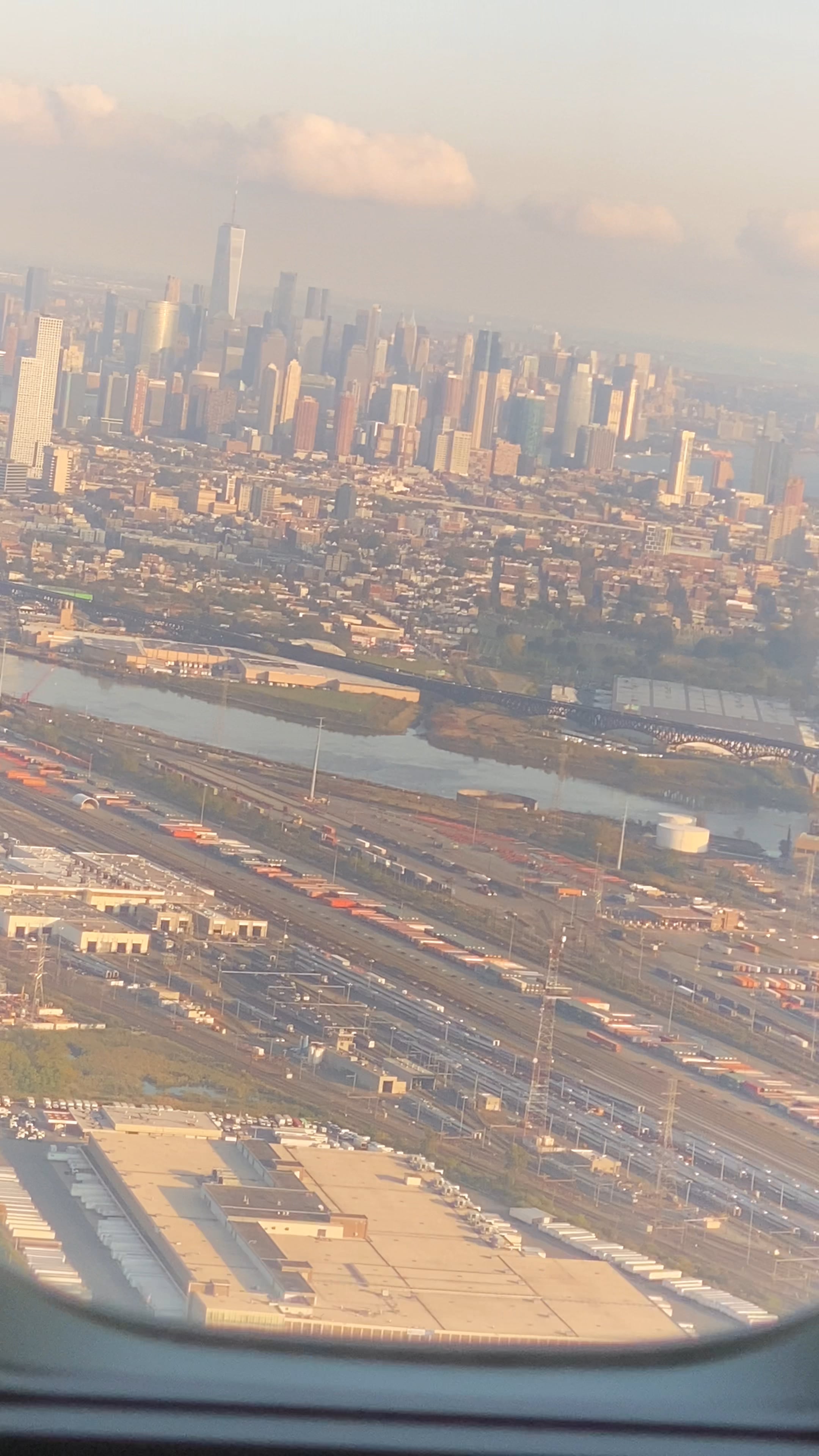 Big apple view during landing