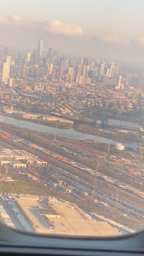 Big apple view during landing