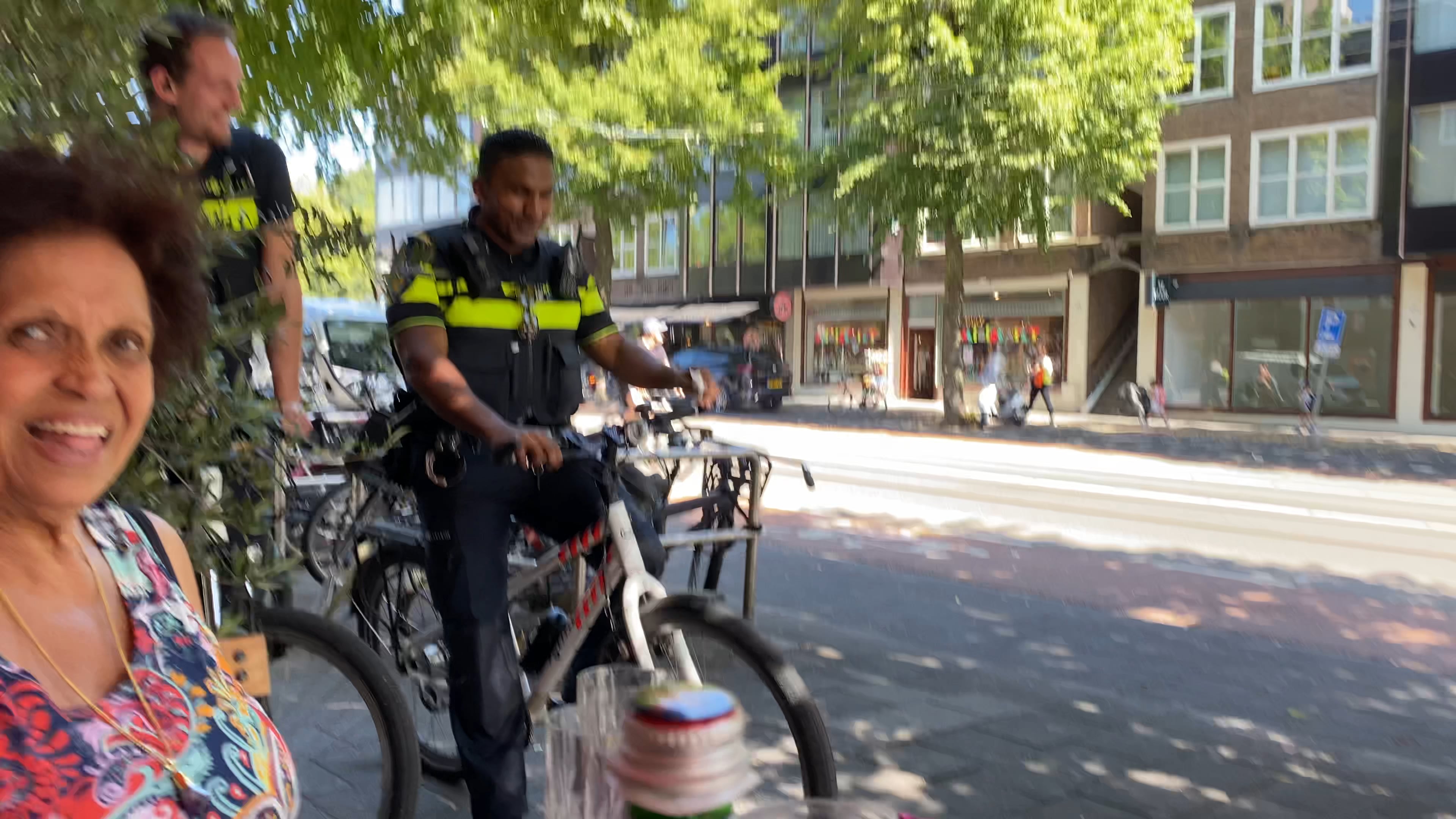 During lunch the cops join us