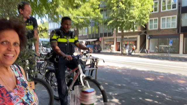 During lunch the cops join us