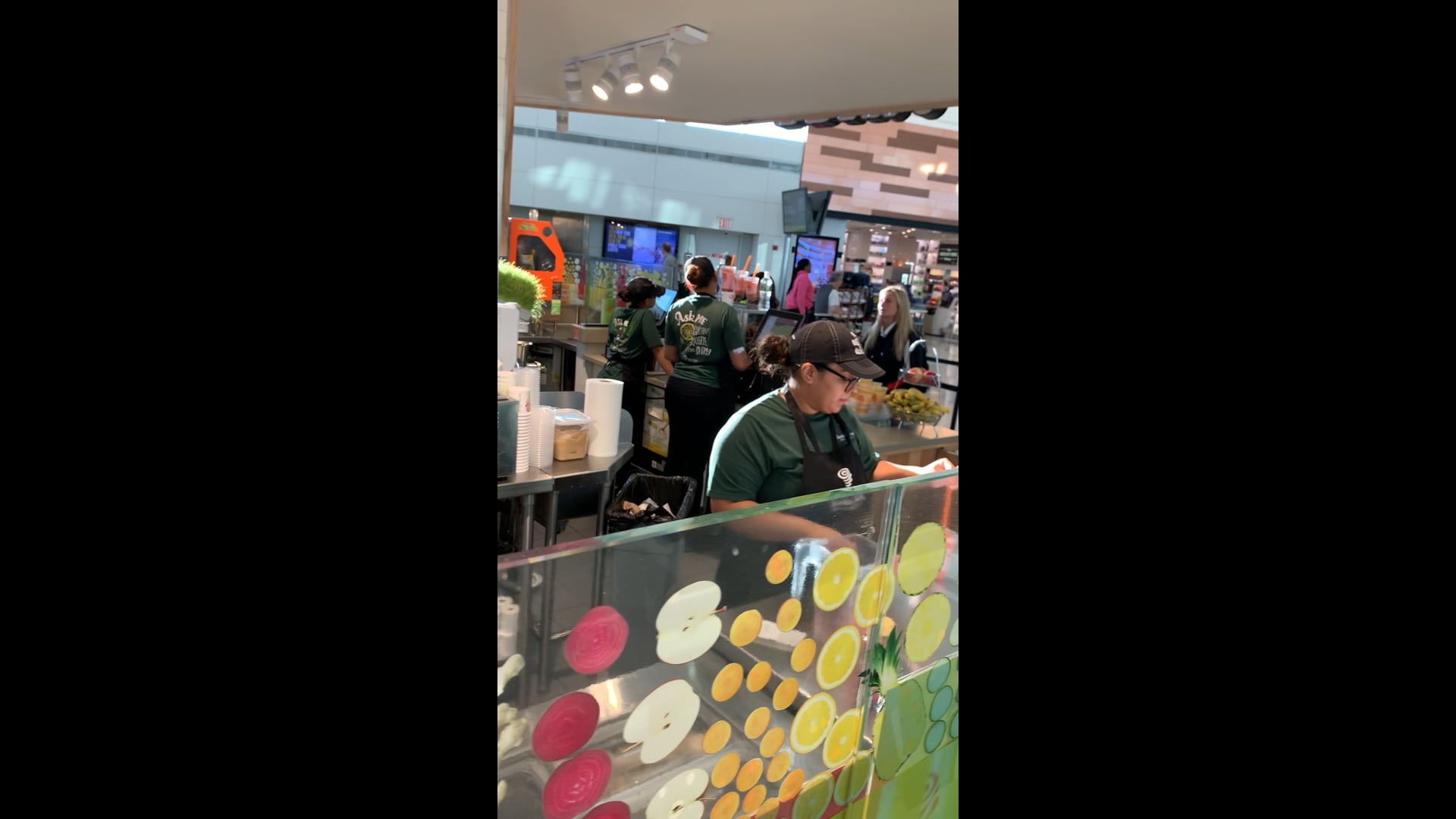 Lots of stands with fresh fruit