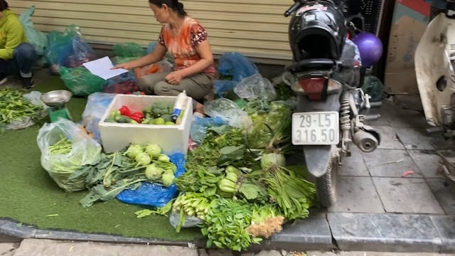 Street market in front of my hotel at...