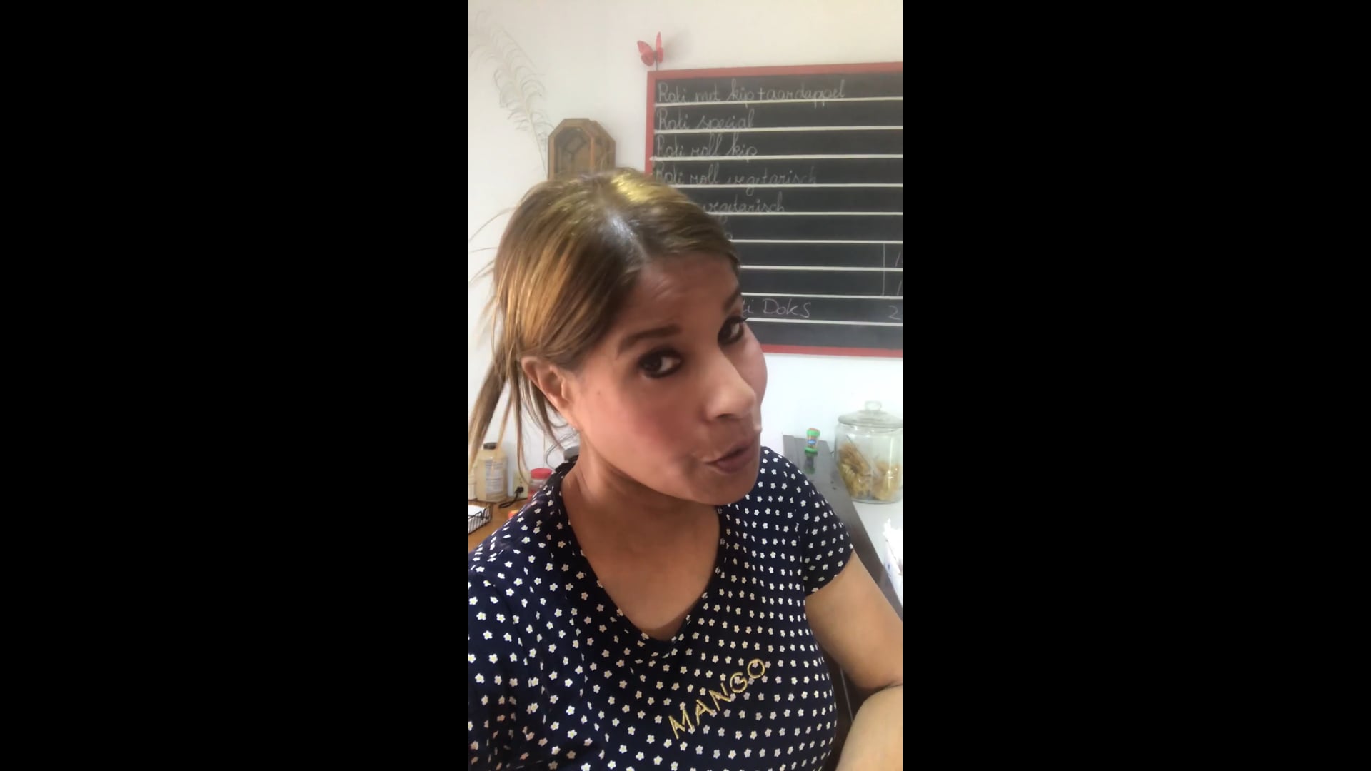 A rotie burger at a rotie shop in Aruba