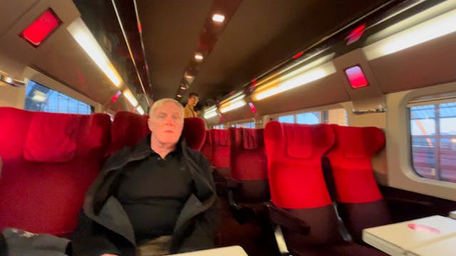 In the Thalys, on our way to Paris, T...
