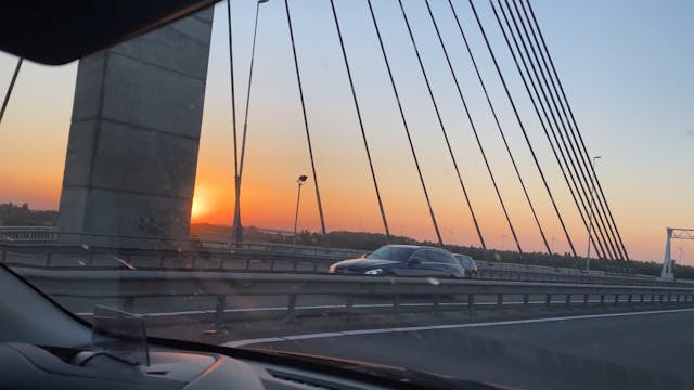 Gorgeous sunset on our way back to am...
