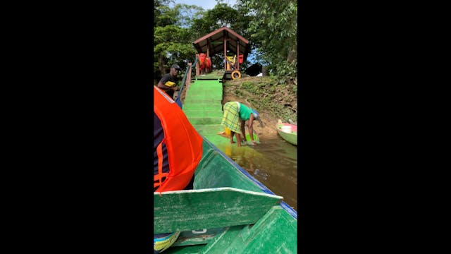 Getting in to the boat to go back to ...