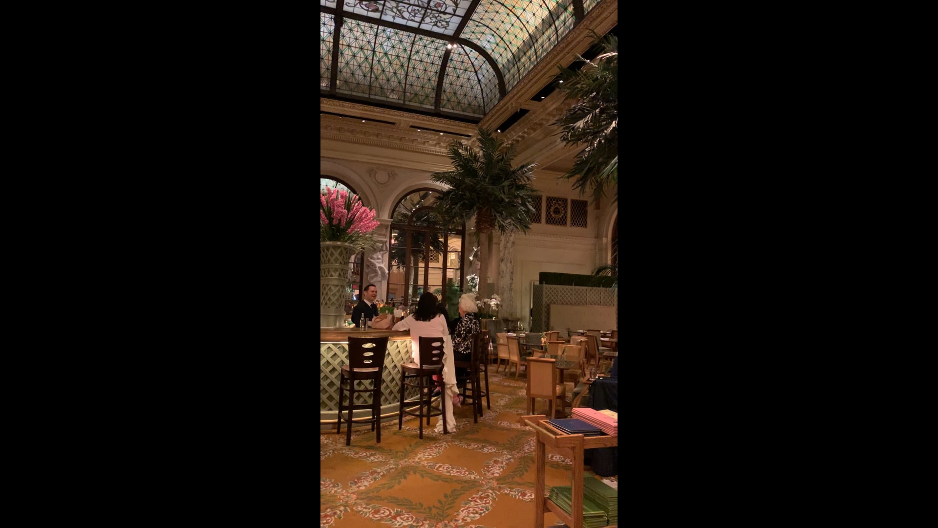 Palm court plaza for dinner