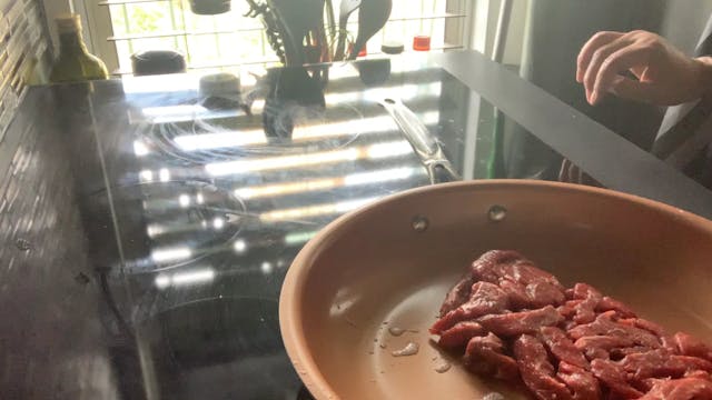 Pasta with steak