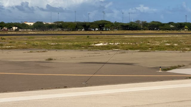 On the tarmac in Aruba